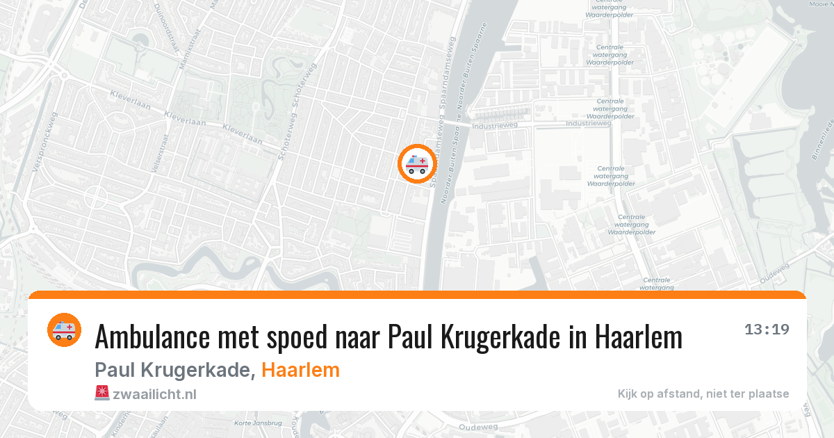 Ambulance met spoed naar Paul Krugerkade in Haarlem — 3 aug 2026