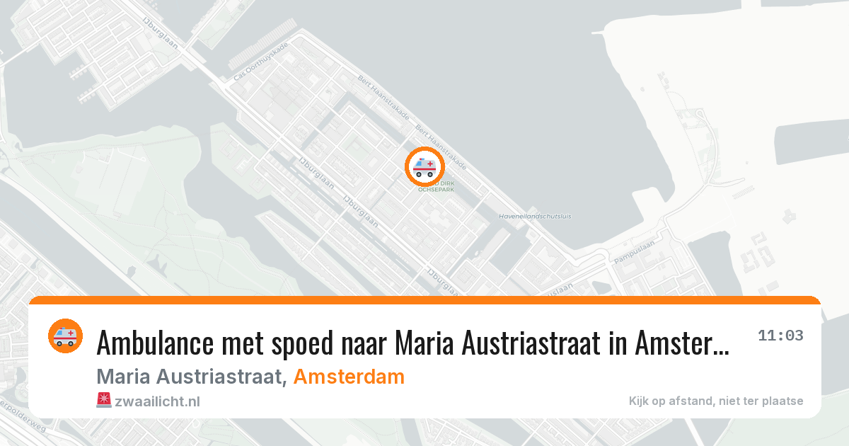 Ambulance met spoed naar Maria Austriastraat in Amsterdam — 21 mrt 2026