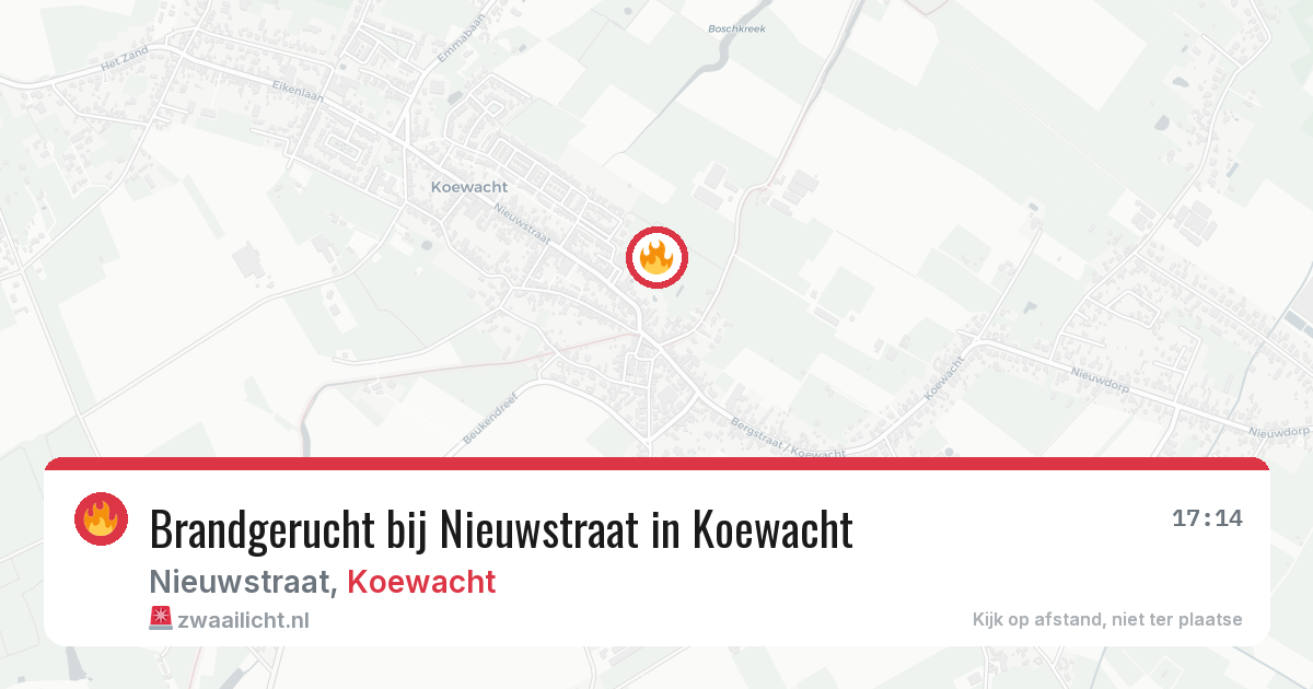 Brandgerucht bij Nieuwstraat in Koewacht — 25 jul 2026