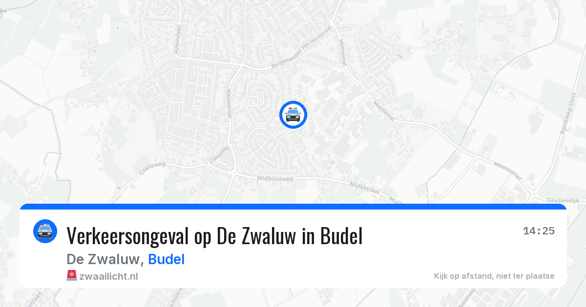 Verkeersongeval op De Zwaluw in Budel — 13 mei 2026
