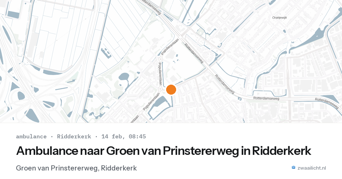 Ambulance naar Groen van Prinstererweg in Ridderkerk — 14 feb 2026