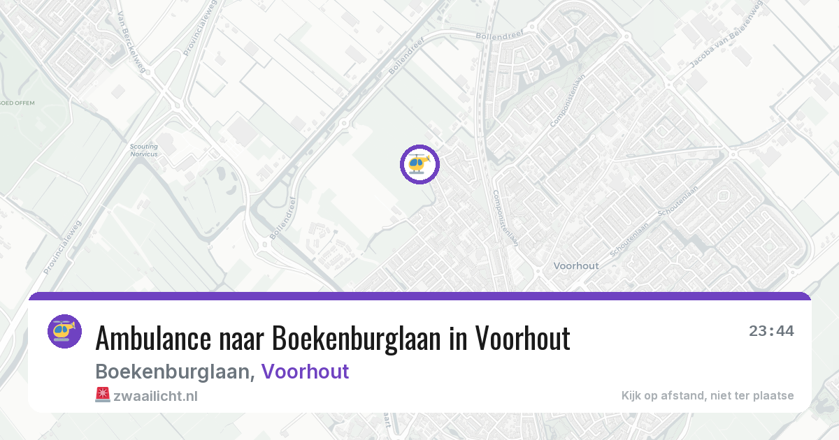 Ambulance naar Boekenburglaan in Voorhout — 21 jul 2026