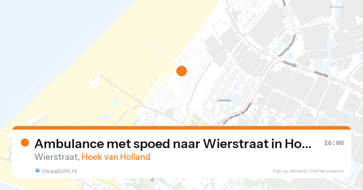 Ambulance met spoed naar Wierstraat in Hoek van Holland — 28 aug 2026