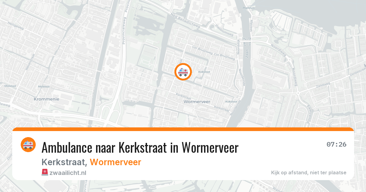 Ambulance naar Kerkstraat in Wormerveer — 9 aug 2026