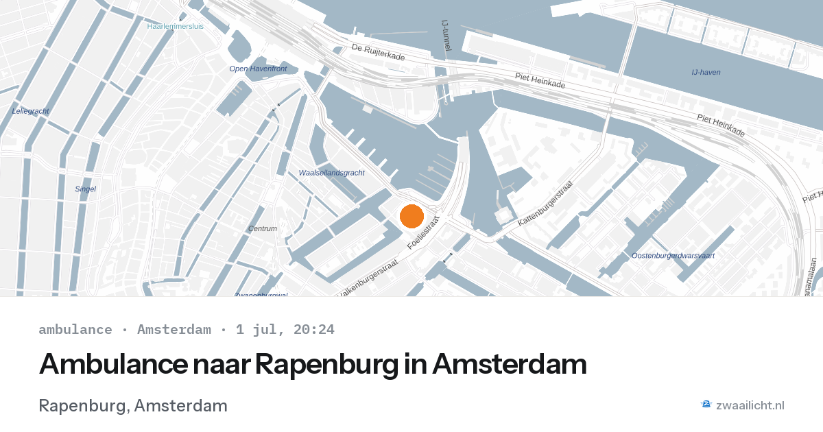 Ambulance naar Rapenburg in Amsterdam — 1 jul 2026