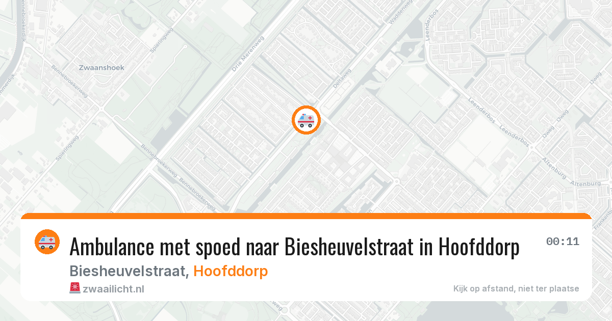 Ambulance met spoed naar Biesheuvelstraat in Hoofddorp — 12 jun 2026