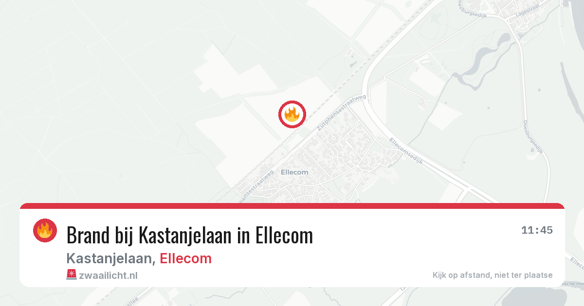 Brand bij Kastanjelaan in Ellecom — 1 aug 2026