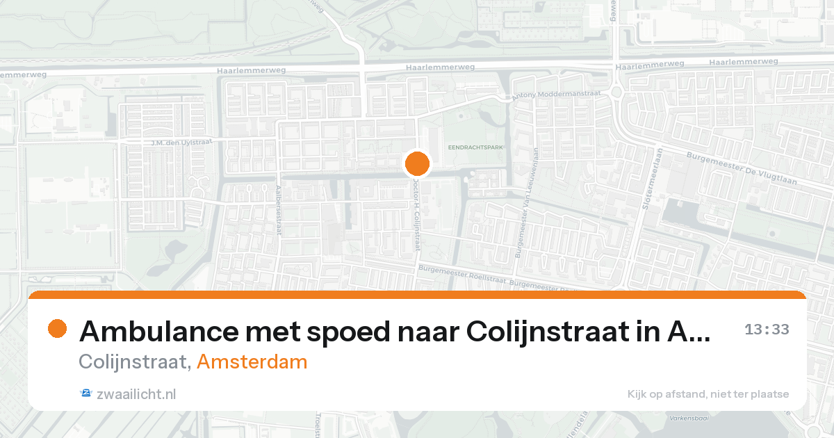 Ambulance met spoed naar Colijnstraat in Amsterdam — 18 aug 2026