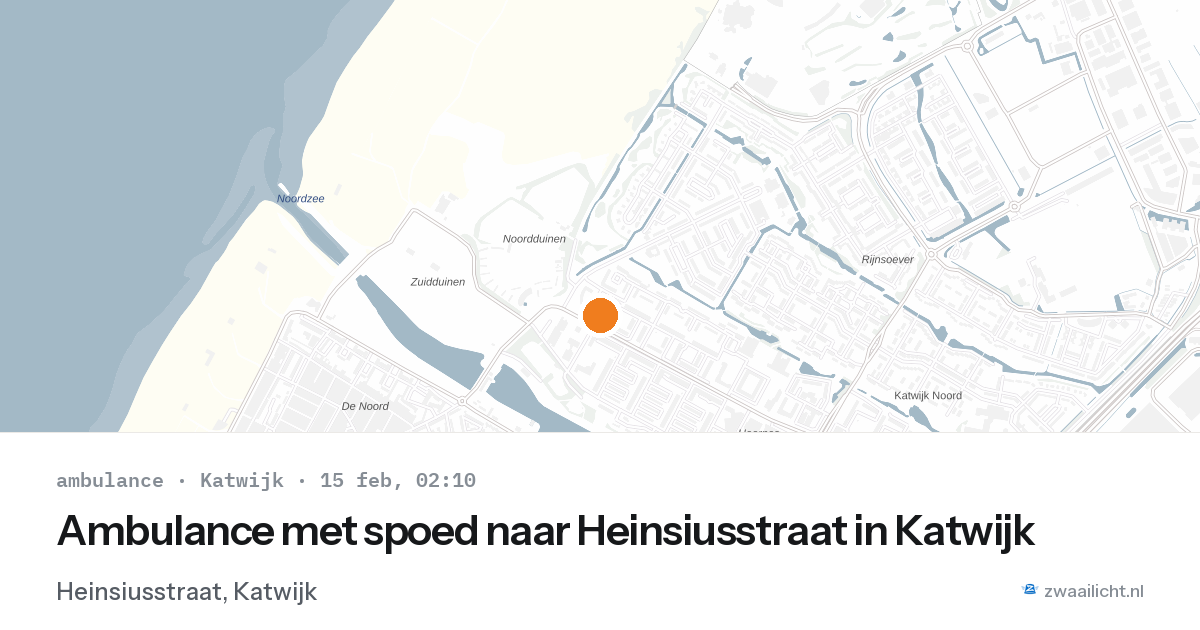 Ambulance met spoed naar Heinsiusstraat in Katwijk — 15 feb 2026