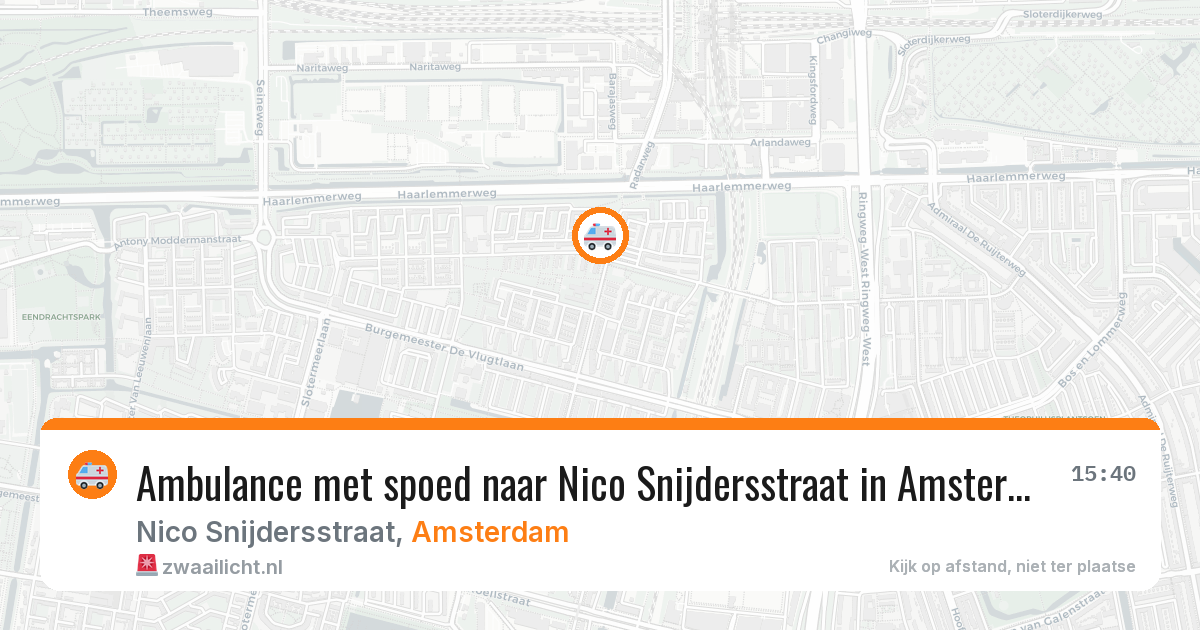 Ambulance met spoed naar Nico Snijdersstraat in Amsterdam — 25 jun 2026