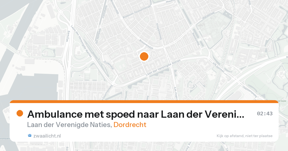 Ambulance met spoed naar Laan der Verenigde Naties in Dordrecht — 16 aug 2026