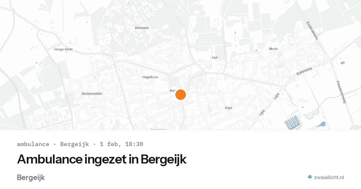 Ambulance ingezet in Bergeijk — 1 feb 2026