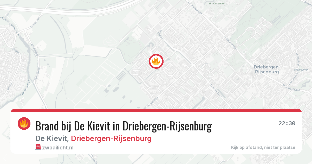 Brand bij De Kievit in Driebergen-Rijsenburg — 19 jun 2026