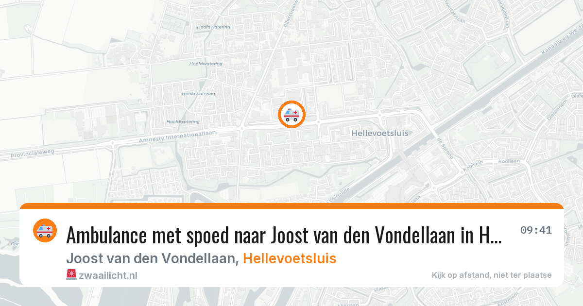 Ambulance met spoed naar Joost van den Vondellaan in Hellevoetsluis — 29 jul 2026