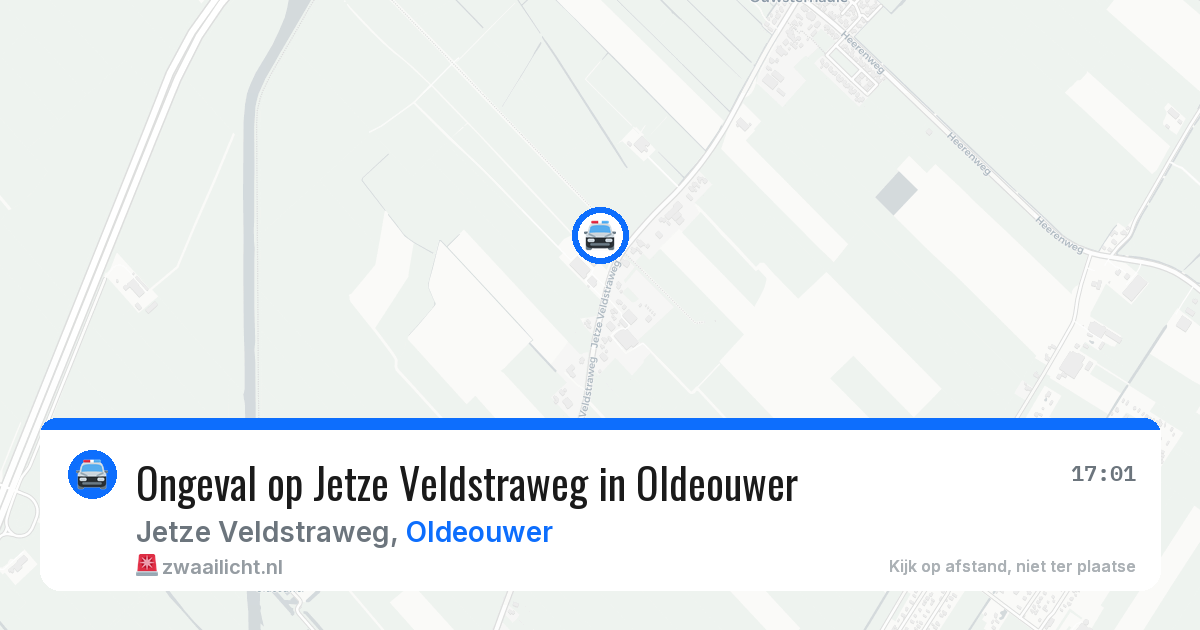 Ongeval op Jetze Veldstraweg in Oldeouwer — 12 jun 2026