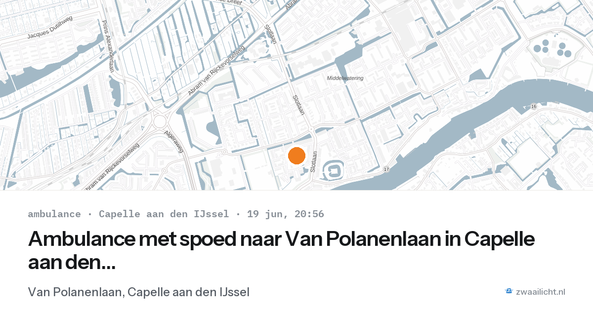 Ambulance met spoed naar Van Polanenlaan in Capelle aan den IJssel — 19 jun 2026