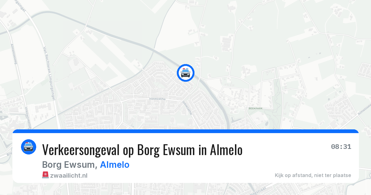 Verkeersongeval op Borg Ewsum in Almelo — 13 apr 2026