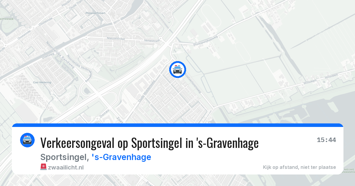 Verkeersongeval op Sportsingel in 's-Gravenhage — 19 jun 2026