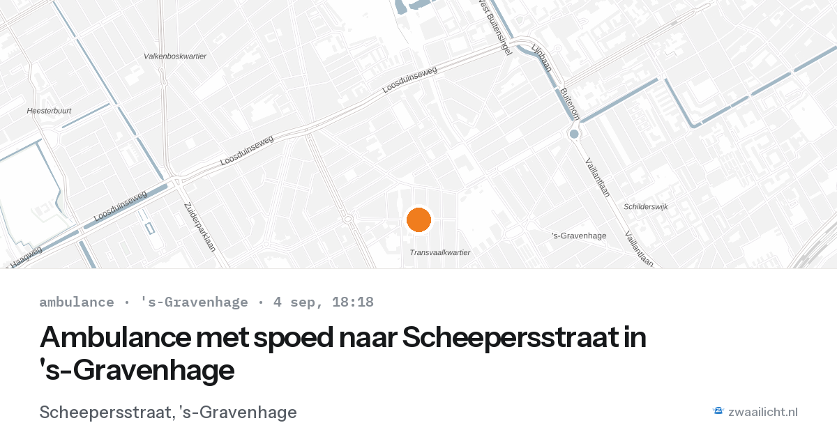 Ambulance met spoed naar Scheepersstraat in 's-Gravenhage — 4 sep 2026