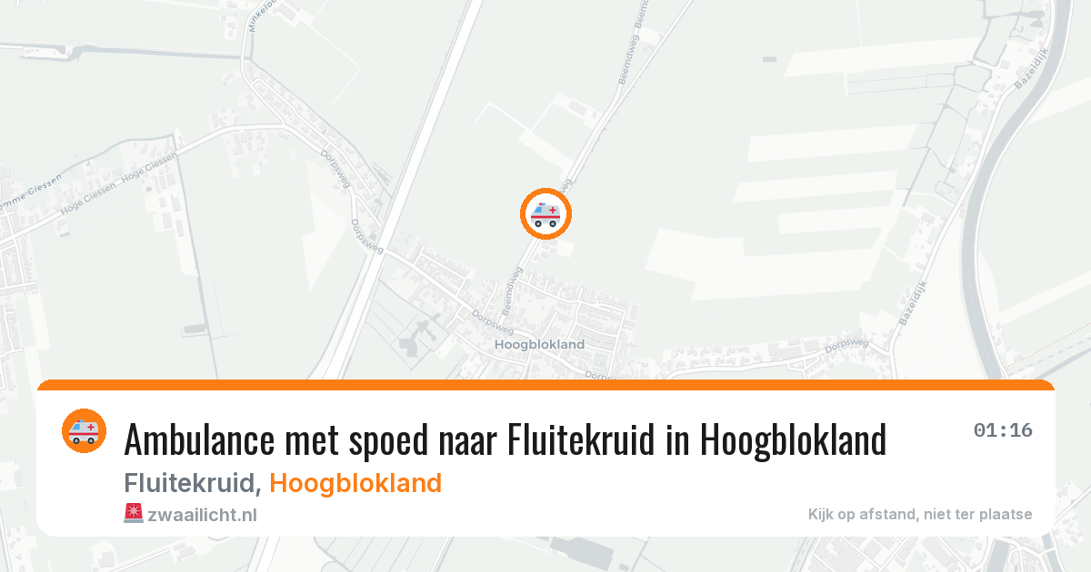 Ambulance met spoed naar Fluitekruid in Hoogblokland — 2 apr 2026
