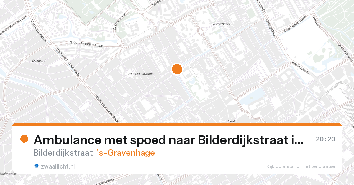 Ambulance met spoed naar Bilderdijkstraat in 's-Gravenhage — 27 aug 2026