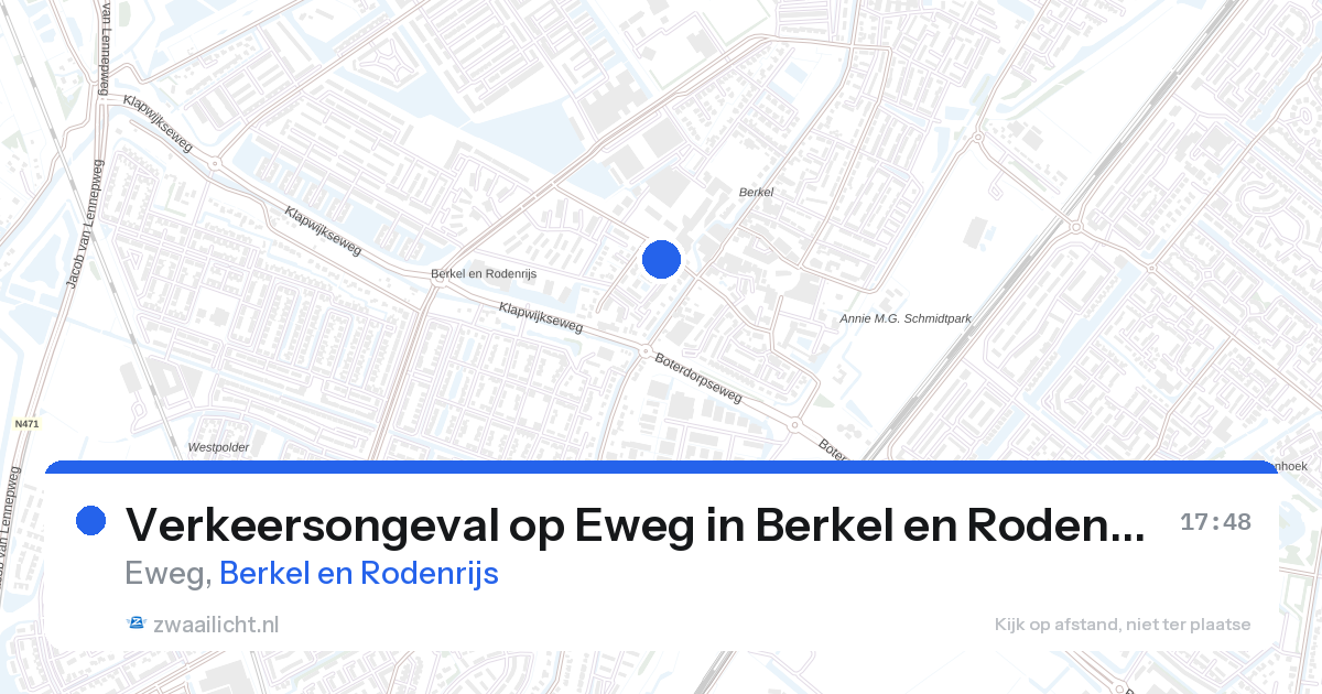 Verkeersongeval op Eweg in Berkel en Rodenrijs — 23 jun 2026