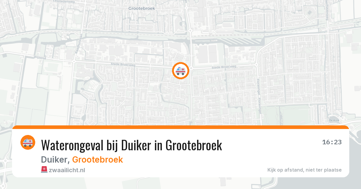 Waterongeval bij Duiker in Grootebroek — 13 aug 2026