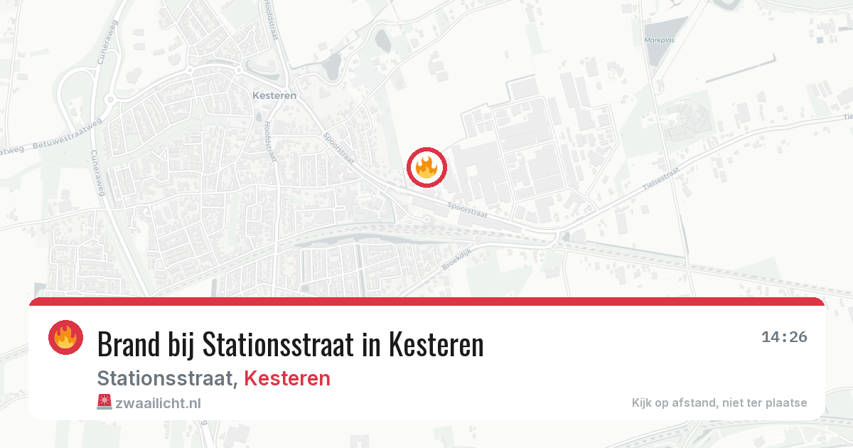 Brand bij Stationsstraat in Kesteren — 28 jun 2026