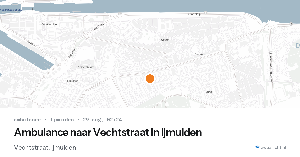 Ambulance naar Vechtstraat in Ijmuiden — 29 aug 2026