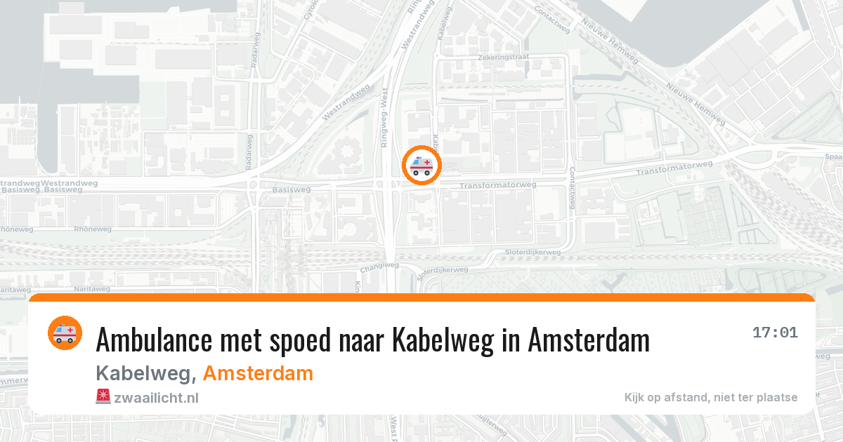 Ambulance met spoed naar Kabelweg in Amsterdam — 13 jun 2026