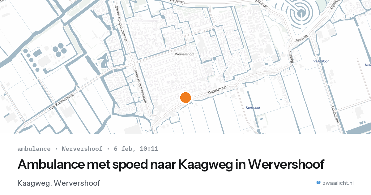 Ambulance met spoed naar Kaagweg in Wervershoof — 6 feb 2026