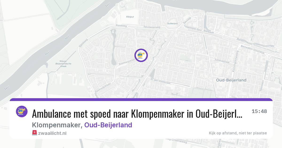 Ambulance met spoed naar Klompenmaker in Oud-Beijerland — 8 jul 2026