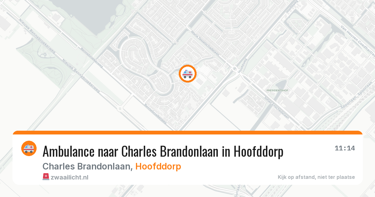 Ambulance naar Charles Brandonlaan in Hoofddorp — 9 aug 2026