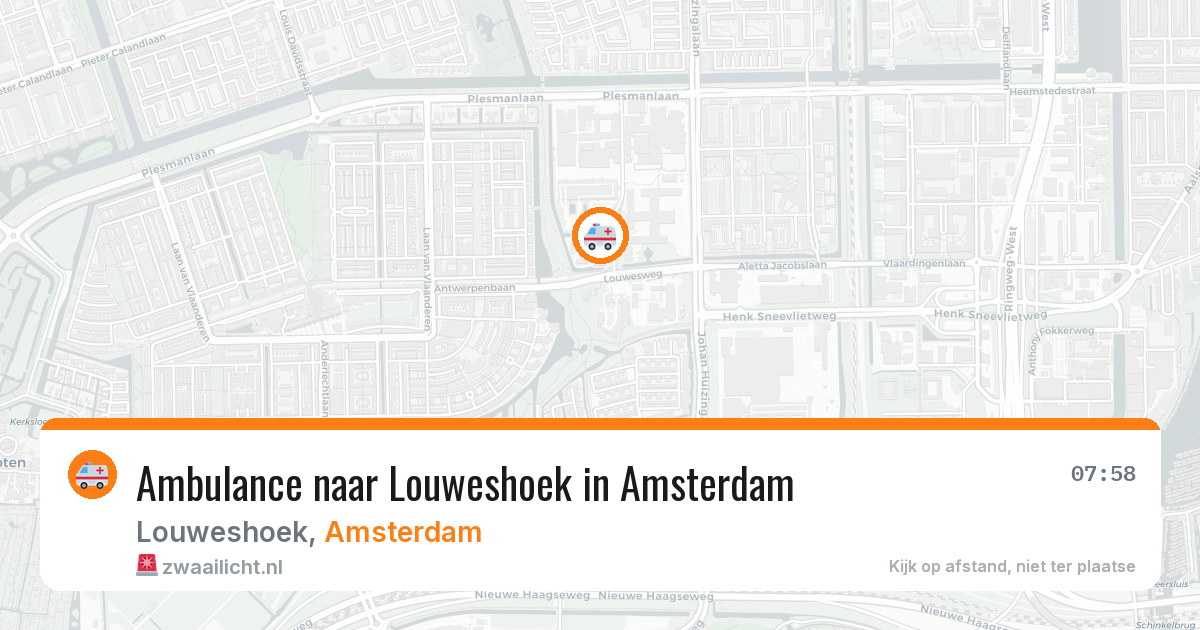 Ambulance naar Louweshoek in Amsterdam — 10 aug 2026