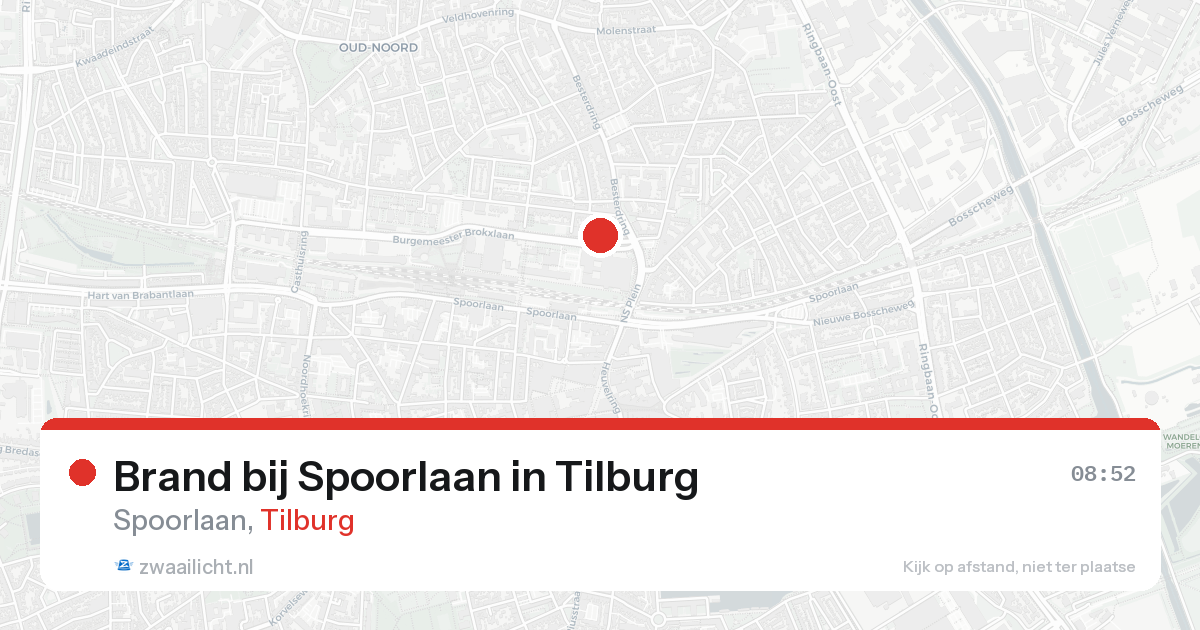 Brand bij Spoorlaan in Tilburg — 18 aug 2026