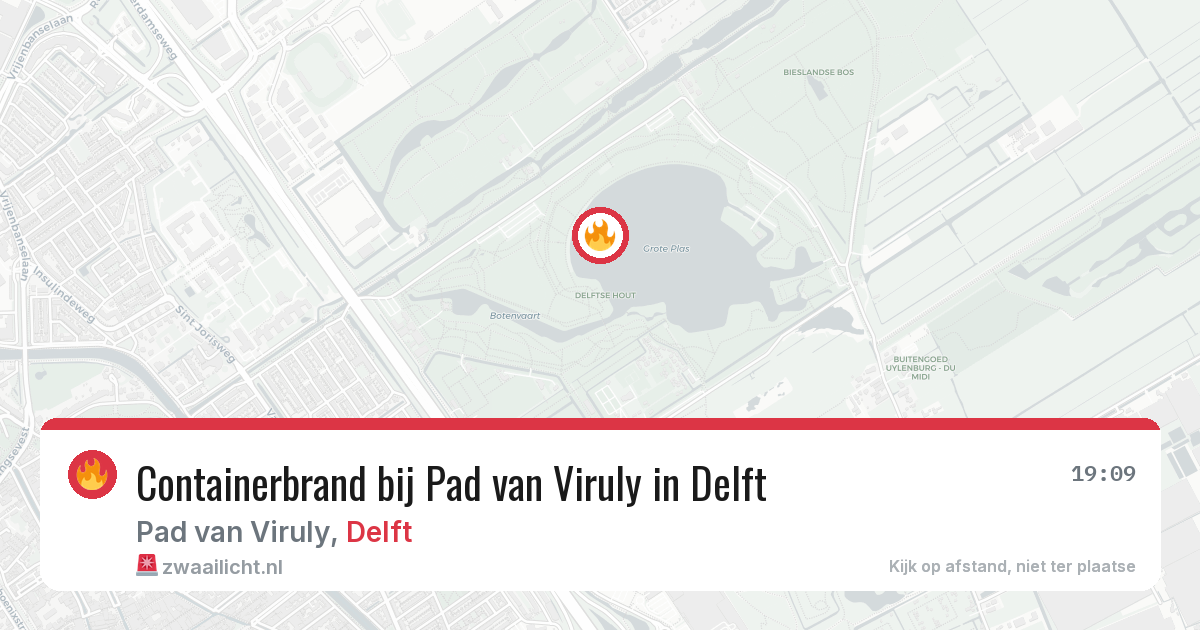 Containerbrand bij Pad van Viruly in Delft — 27 apr 2026