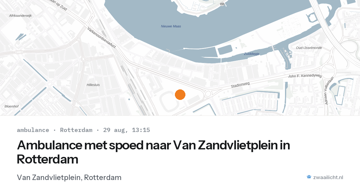 Ambulance met spoed naar Van Zandvlietplein in Rotterdam — 29 aug 2026