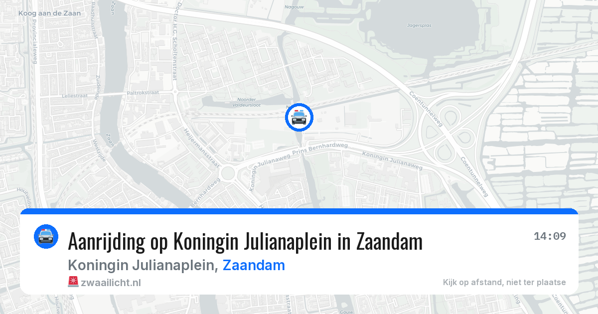 Aanrijding op Koningin Julianaplein in Zaandam — 1 aug 2026
