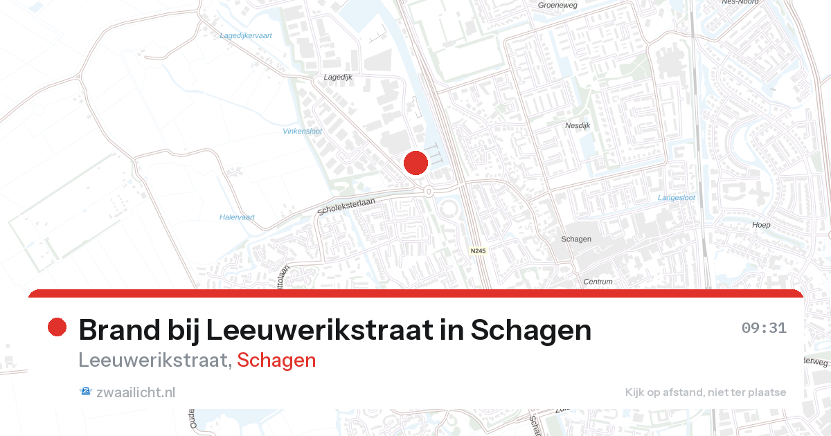 Brand bij Leeuwerikstraat in Schagen — 27 aug 2026