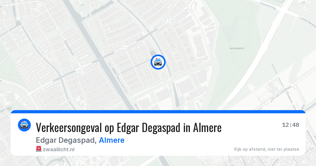 Verkeersongeval op Edgar Degaspad in Almere — 3 aug 2026