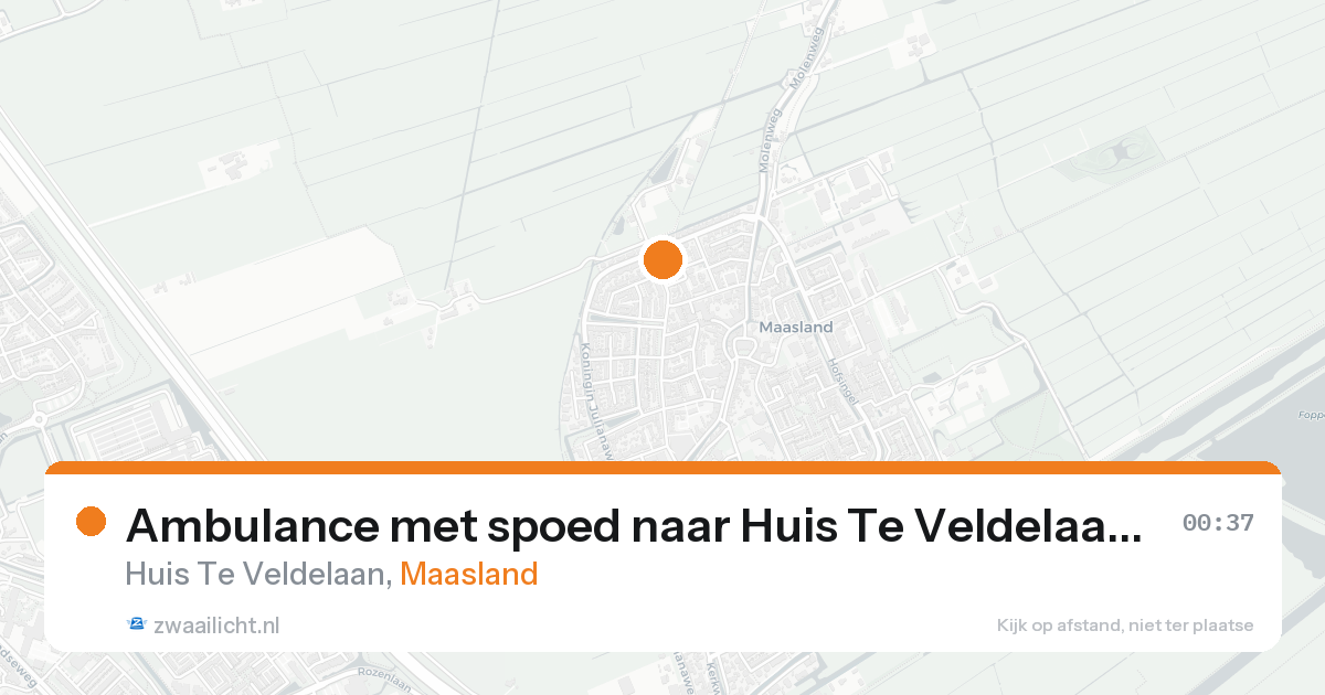 Ambulance met spoed naar Huis Te Veldelaan in Maasland — 15 aug 2026