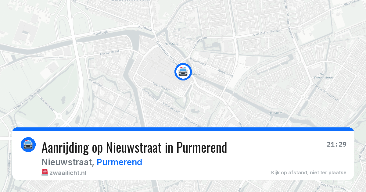 Aanrijding op Nieuwstraat in Purmerend — 22 mrt 2026