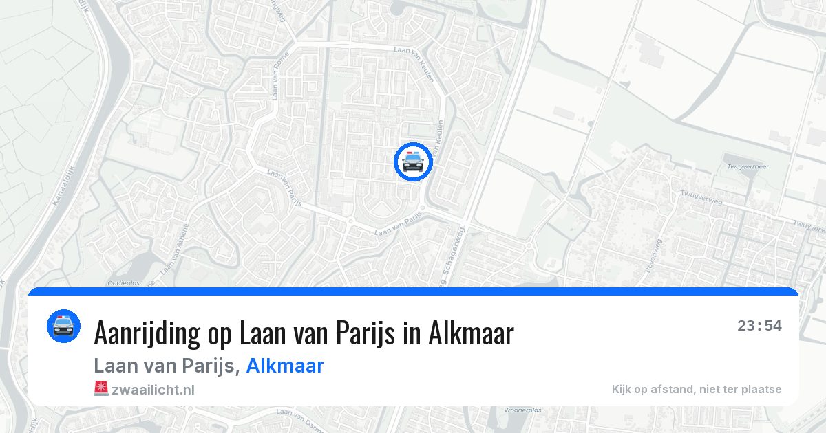 Aanrijding op Laan van Parijs in Alkmaar — 9 aug 2026
