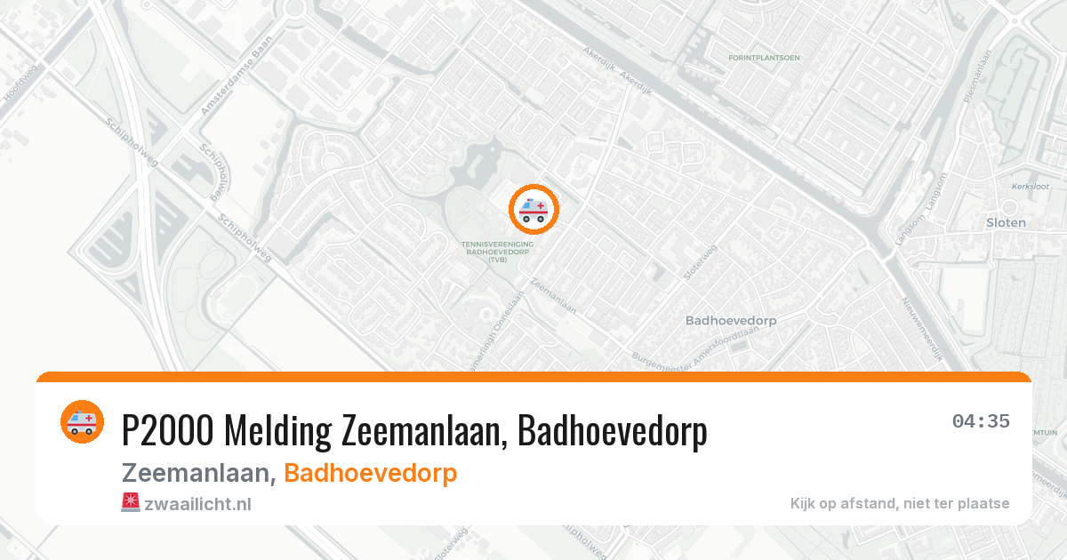 P2000 Melding Zeemanlaan, Badhoevedorp — 24 mrt 2026