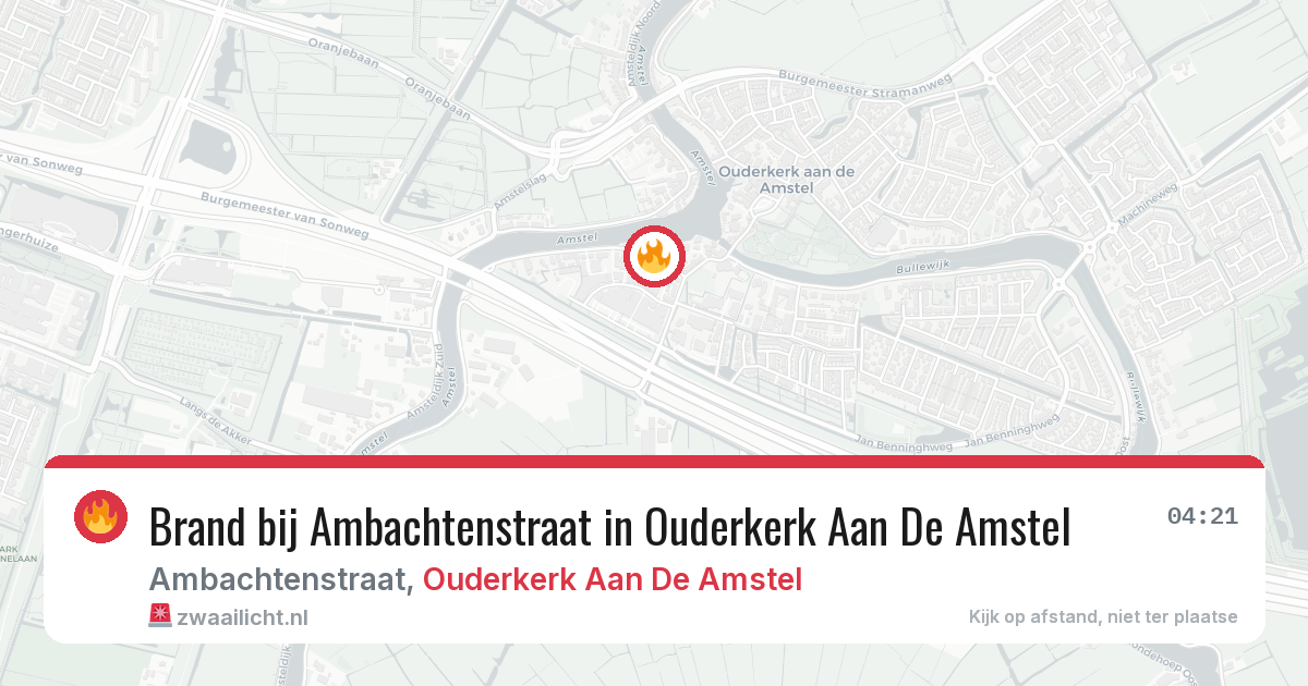 Brand bij Ambachtenstraat in Ouderkerk Aan De Amstel — 28 jun 2026