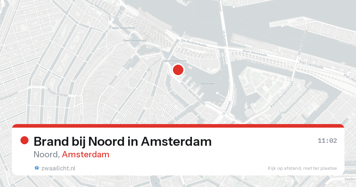 Brand bij Noord in Amsterdam — 17 aug 2026