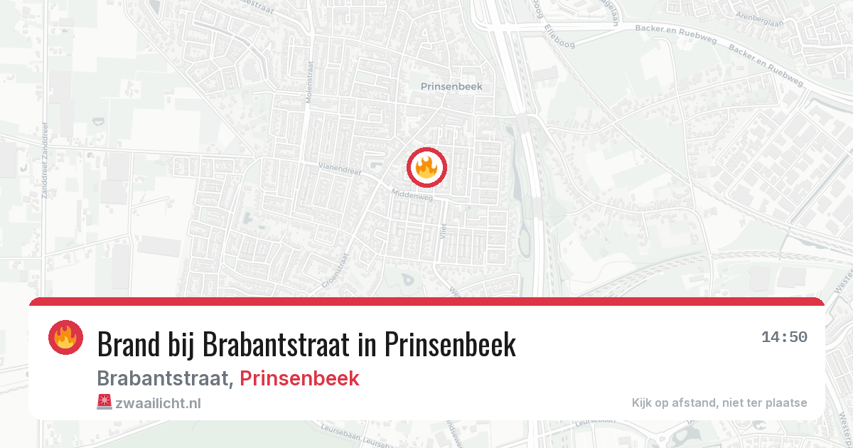 Brand bij Brabantstraat in Prinsenbeek — 20 jun 2026