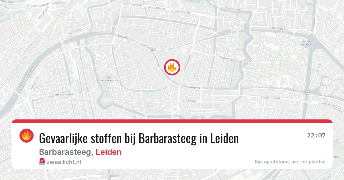 Gevaarlijke stoffen bij Barbarasteeg in Leiden — 31 mei 2026