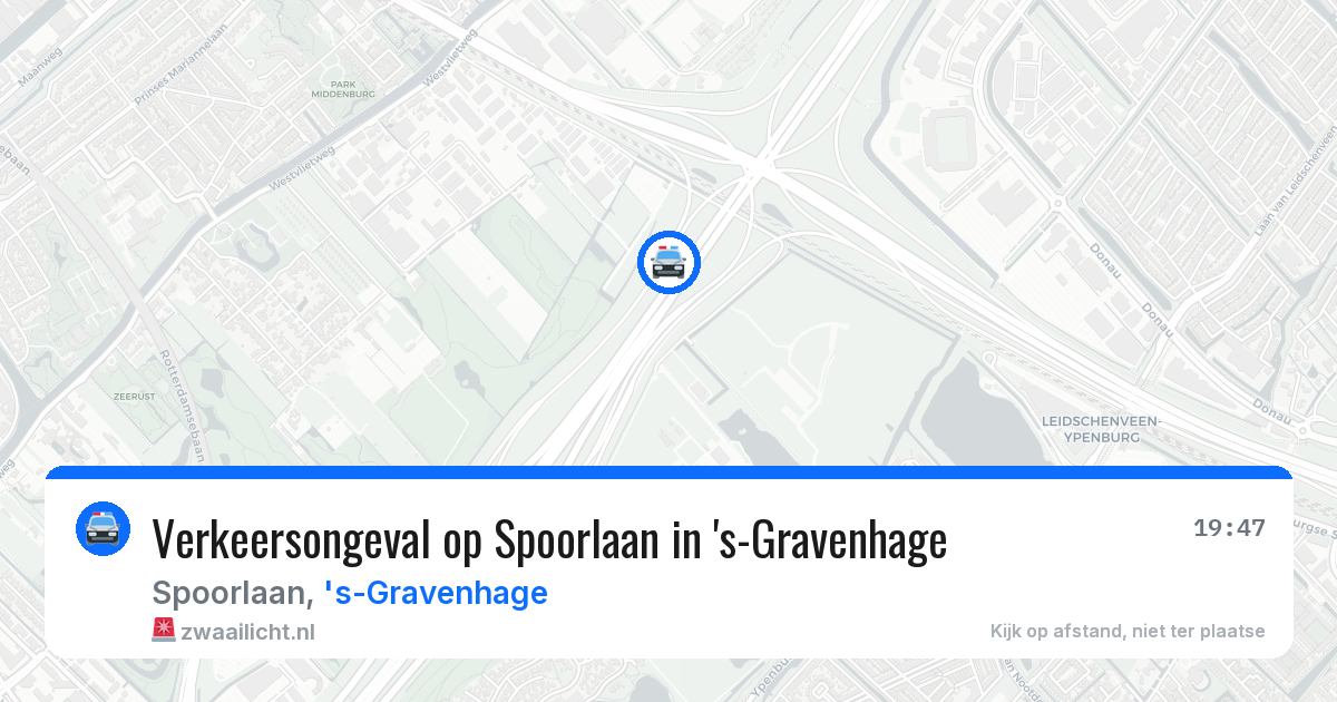 Verkeersongeval op Spoorlaan in 's-Gravenhage — 18 jun 2026