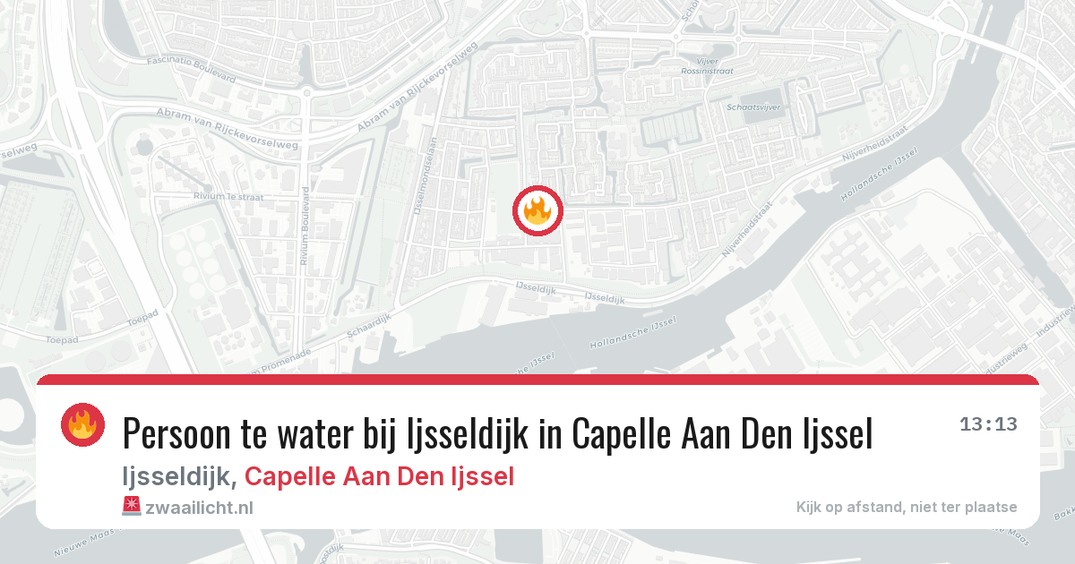 Persoon te water bij Ijsseldijk in Capelle Aan Den Ijssel — 29 jun 2026
